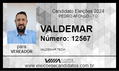 Candidato VALDEMAR 2024 - PEDRO AFONSO - Eleições