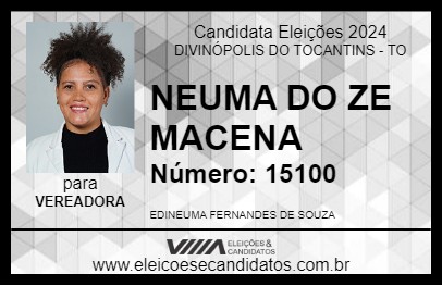 Candidato NEUMA DO ZE MACENA 2024 - DIVINÓPOLIS DO TOCANTINS - Eleições