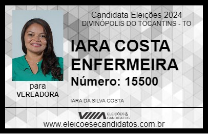 Candidato IARA COSTA ENFERMEIRA 2024 - DIVINÓPOLIS DO TOCANTINS - Eleições