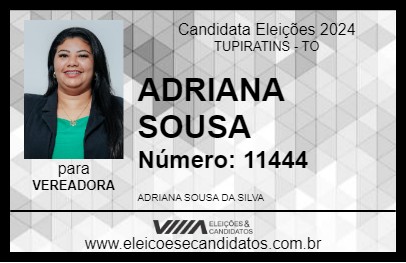 Candidato ADRIANA SOUSA 2024 - TUPIRATINS - Eleições