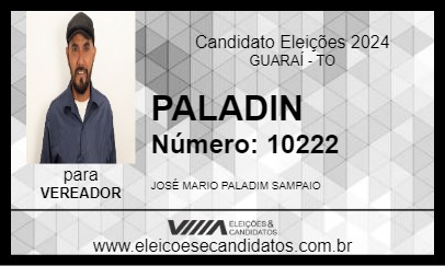 Candidato PALADIN 2024 - GUARAÍ - Eleições