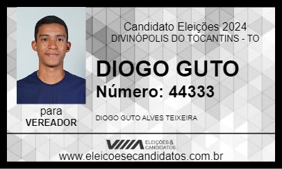 Candidato DIOGO GUTO 2024 - DIVINÓPOLIS DO TOCANTINS - Eleições