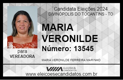 Candidato MARIA VERONILDE 2024 - DIVINÓPOLIS DO TOCANTINS - Eleições