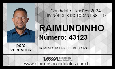 Candidato RAIMUNDINHO 2024 - DIVINÓPOLIS DO TOCANTINS - Eleições