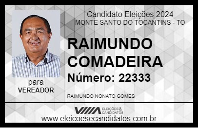 Candidato RAIMUNDO COMADEIRA 2024 - MONTE SANTO DO TOCANTINS - Eleições