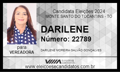 Candidato DARILENE 2024 - MONTE SANTO DO TOCANTINS - Eleições