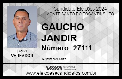 Candidato GAUCHO JANDIR 2024 - MONTE SANTO DO TOCANTINS - Eleições