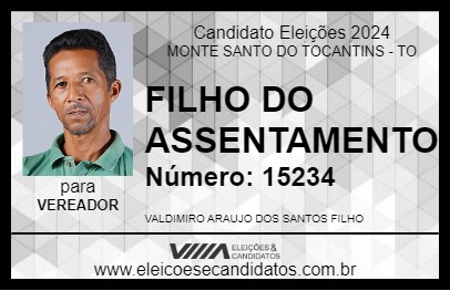 Candidato FILHO DO ASSENTAMENTO 2024 - MONTE SANTO DO TOCANTINS - Eleições