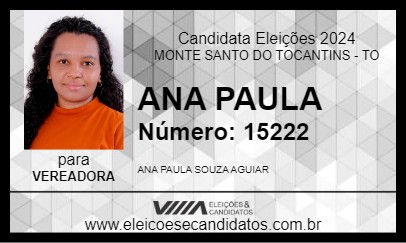 Candidato ANA PAULA 2024 - MONTE SANTO DO TOCANTINS - Eleições