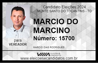 Candidato MARCIO DO MARCINO 2024 - MONTE SANTO DO TOCANTINS - Eleições