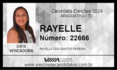 Candidato RAYELLE 2024 - ARAGUATINS - Eleições