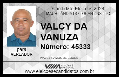 Candidato VALCY DA VANUZA 2024 - MAURILÂNDIA DO TOCANTINS - Eleições