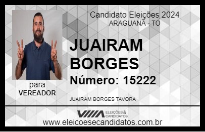 Candidato JUAIRAM BORGES 2024 - ARAGUANÃ - Eleições