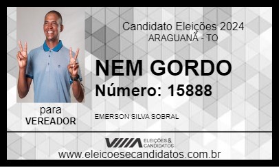 Candidato NEM GORDO 2024 - ARAGUANÃ - Eleições