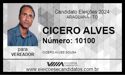 Candidato CICERO ALVES 2024 - ARAGUANÃ - Eleições