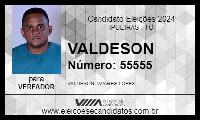 Candidato VALDESON 2024 - IPUEIRAS - Eleições