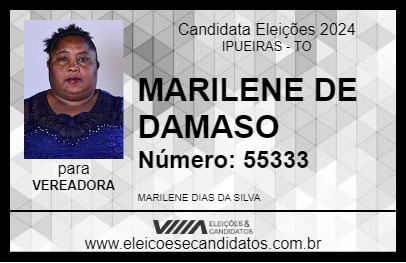 Candidato MARILENE DE DAMASO 2024 - IPUEIRAS - Eleições