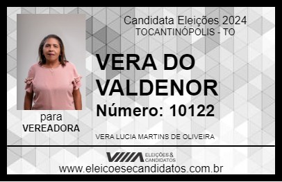 Candidato VERA DO VALDENOR 2024 - TOCANTINÓPOLIS - Eleições