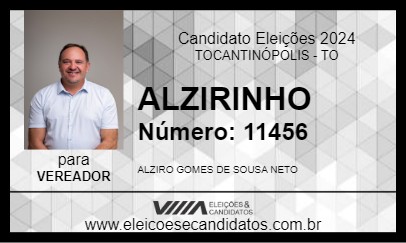 Candidato ALZIRINHO 2024 - TOCANTINÓPOLIS - Eleições