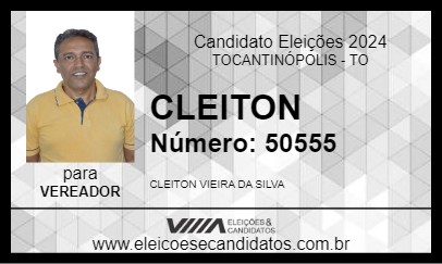 Candidato CLEITON 2024 - TOCANTINÓPOLIS - Eleições