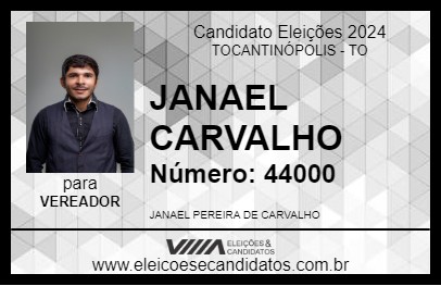 Candidato JANAEL CARVALHO 2024 - TOCANTINÓPOLIS - Eleições