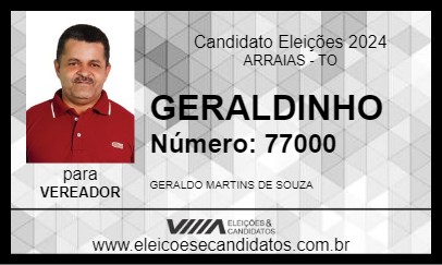 Candidato GERALDINHO 2024 - ARRAIAS - Eleições