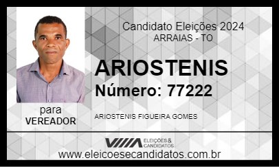 Candidato ARIOSTENIS 2024 - ARRAIAS - Eleições