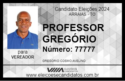 Candidato PROFESSOR GREGÓRIO 2024 - ARRAIAS - Eleições