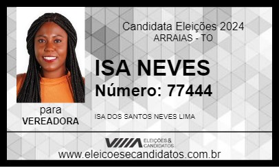 Candidato ISA NEVES 2024 - ARRAIAS - Eleições