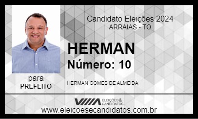 Candidato HERMAN 2024 - ARRAIAS - Eleições