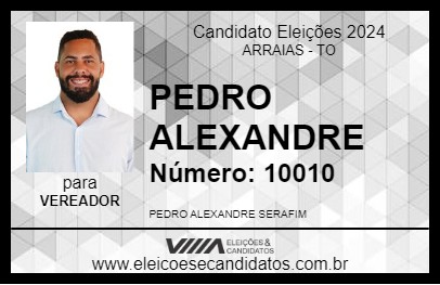 Candidato PEDRO ALEXANDRE 2024 - ARRAIAS - Eleições