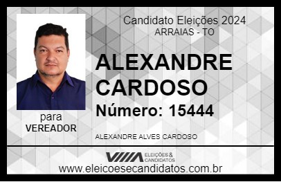 Candidato ALEXANDRE CARDOSO 2024 - ARRAIAS - Eleições