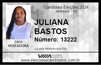 Candidato JULIANA BASTOS 2024 - ARRAIAS - Eleições