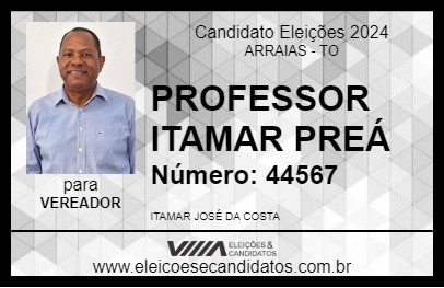 Candidato PROFESSOR ITAMAR PREÁ 2024 - ARRAIAS - Eleições