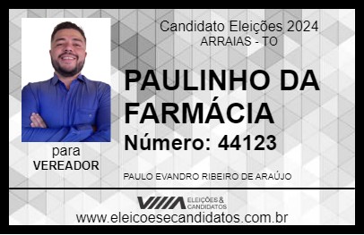 Candidato PAULINHO DA FARMÁCIA 2024 - ARRAIAS - Eleições