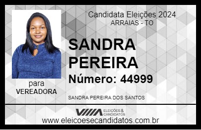 Candidato SANDRA PEREIRA 2024 - ARRAIAS - Eleições