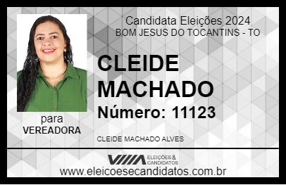 Candidato CLEIDE MACHADO 2024 - BOM JESUS DO TOCANTINS - Eleições