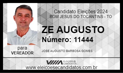 Candidato ZE AUGUSTO 2024 - BOM JESUS DO TOCANTINS - Eleições