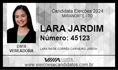 Candidato LARA JARDIM 2024 - MIRANORTE - Eleições