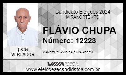 Candidato FLÁVIO CHUPA 2024 - MIRANORTE - Eleições