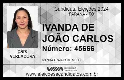 Candidato IVANDA DE JOÃO CARLOS 2024 - PARANÃ - Eleições