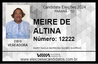 Candidato MEIRE DE ALTINA 2024 - PARANÃ - Eleições