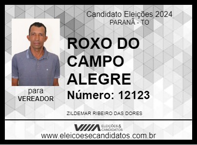 Candidato ROXO DO CAMPO ALEGRE 2024 - PARANÃ - Eleições