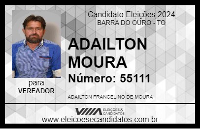 Candidato ADAILTON MOURA 2024 - BARRA DO OURO - Eleições