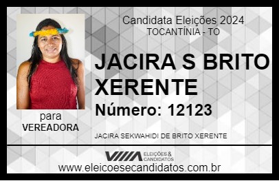 Candidato JACIRA S BRITO XERENTE 2024 - TOCANTÍNIA - Eleições