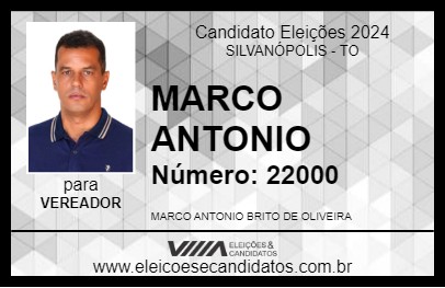 Candidato MARCO ANTONIO 2024 - SILVANÓPOLIS - Eleições