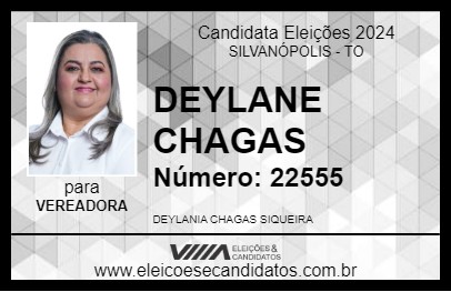 Candidato DEYLANE CHAGAS 2024 - SILVANÓPOLIS - Eleições