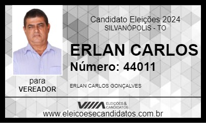 Candidato ERLAN CARLOS 2024 - SILVANÓPOLIS - Eleições