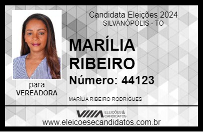 Candidato MARÍLIA RIBEIRO 2024 - SILVANÓPOLIS - Eleições