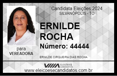 Candidato ERNILDE ROCHA 2024 - SILVANÓPOLIS - Eleições